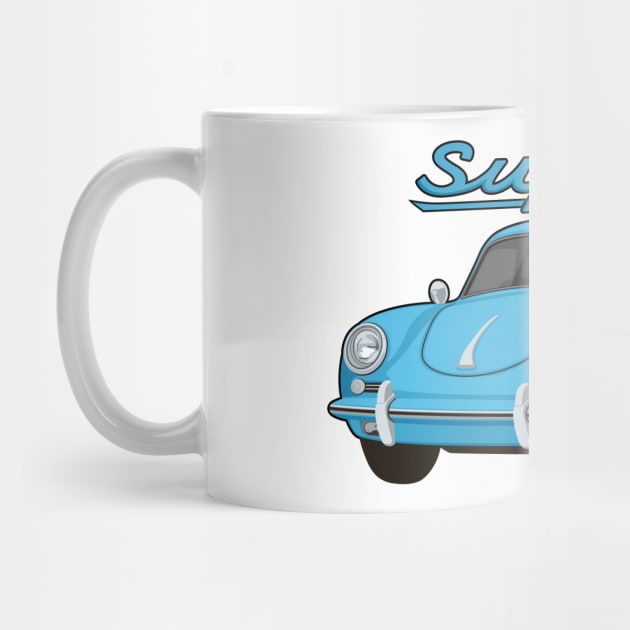 356 B Super 90 gt coupe Car classic vintage retro aqua by creative.z